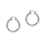 104268, 30MM GOLD DIPPED, TWO STYLE TEXTURED ROUND HOOP EARRING