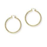 104269, 50MM GOLD DIPPED, TEXTURED ROUND HOOP EARRING