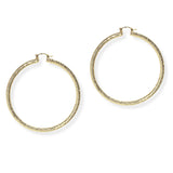 104269, 70MM GOLD DIPPED, TEXTURED ROUND HOOP EARRING