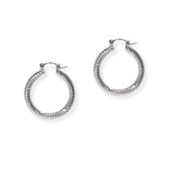 104269, 30MM GOLD DIPPED, TEXTURED ROUND HOOP EARRING