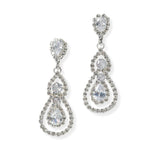 104272, TEARDROP CUBIC ZIRCONIA ACCENT CRYSTAL RHINESTONE DANGLE EARRING