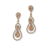 104272, TEARDROP CUBIC ZIRCONIA ACCENT CRYSTAL RHINESTONE DANGLE EARRING