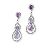 104272, TEARDROP CUBIC ZIRCONIA ACCENT CRYSTAL RHINESTONE DANGLE EARRING