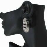 104280, 1.25" GOLD DIPPED, MICRO PAVE CUBIC ZIRCONIA HOOP EARRING