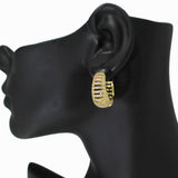 104281, 1" GOLD DIPPED, MICRO PAVE CUBIC ZIRCONIA HOOP EARRING