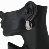 104281, 1" GOLD DIPPED, MICRO PAVE CUBIC ZIRCONIA HOOP EARRING