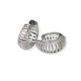 104281, 1" GOLD DIPPED, MICRO PAVE CUBIC ZIRCONIA HOOP EARRING