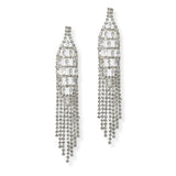 104282, BAGUETTE CUBIC ZIRCONIA ACCENT CRYSTAL RHINESTONE EARRING