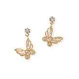 104286, BUTTERFLY CUBIC ZIRCONIA DANGLE EARRING