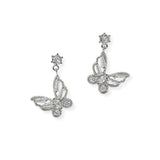 104286, BUTTERFLY CUBIC ZIRCONIA DANGLE EARRING