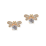 104289, BUMBLE BEE CUBIC ZIRCONIA STUD EARRING