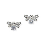 104289, BUMBLE BEE CUBIC ZIRCONIA STUD EARRING