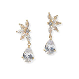 104291, TEARDROP CUBIC ZIRCONIA DANGLE EARRING