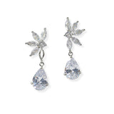104291, TEARDROP CUBIC ZIRCONIA DANGLE EARRING