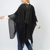 104307, TEXTURED KNIT CAPE/RUANA