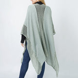 104307, TEXTURED KNIT CAPE/RUANA