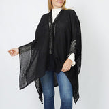 104307, TEXTURED KNIT CAPE/RUANA