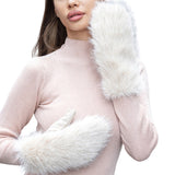 104318, SPARKLE ACCENT SOFT FUR MITTEN GLOVES
