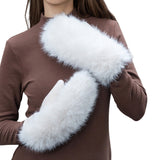 104319, SOLID SOFT FUR MITTEN GLOVES