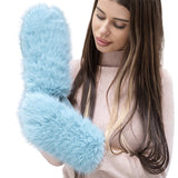 104319, SOLID SOFT FUR MITTEN GLOVES