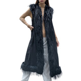 104337, FAUX FUR SHEARLING LONG VEST