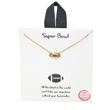 104342, GOLD DIPPED, "SUPER BOWL" FOOTBALL NECKLACE