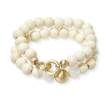 104349, WOOD BEADED MULTI LAYERED STRETCH BRACELET