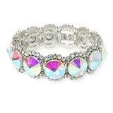 104351, ROUND CONE RHINESTONE STRETCH BRACELET
