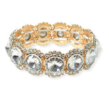 104351, ROUND CONE RHINESTONE STRETCH BRACELET