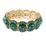 104351, ROUND CONE RHINESTONE STRETCH BRACELET