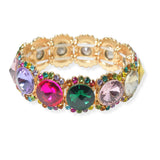 104351, ROUND CONE RHINESTONE STRETCH BRACELET