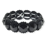 104351, ROUND CONE RHINESTONE STRETCH BRACELET