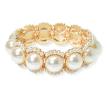 104351, ROUND CONE RHINESTONE STRETCH BRACELET