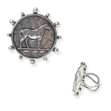 104370, WESTERN HORSE ENGRAVED CUFF RING