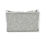 104373, PAVE RHINESTONE RECTANGULAR BANGLE BRACELET