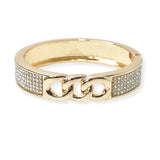 104374, CHAIN ACCENT PAVE RHINESTONE BANGLE BRACELET