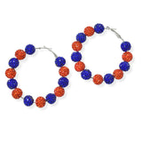 104375, CRYSTAL FIREBALL BEADED HOOP EARRING