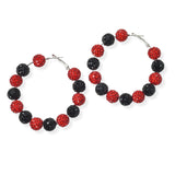 104375, CRYSTAL FIREBALL BEADED HOOP EARRING