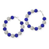 104375, CRYSTAL FIREBALL BEADED HOOP EARRING