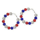 104375, CRYSTAL FIREBALL BEADED HOOP EARRING