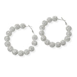 104375, CRYSTAL FIREBALL BEADED HOOP EARRING