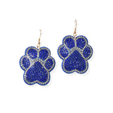 104376, PAW CRYSTAL RHINESTONE PUFFY DANGLE EARRING