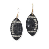 104379, SOFTBALL &FOOTBALL CRYSTAL RHINESTONE PUFFY DANGLE EARRING