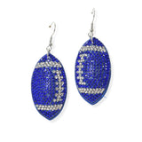 104379, SOFTBALL &FOOTBALL CRYSTAL RHINESTONE PUFFY DANGLE EARRING