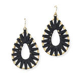 104381, SUEDE WRAPPED TEARDROP DANGLE EARRING