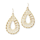 104381, SUEDE WRAPPED TEARDROP DANGLE EARRING