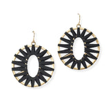 104384, SUEDE WRAPPED ROUND DANGLE EARRING