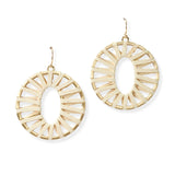 104384, SUEDE WRAPPED ROUND DANGLE EARRING