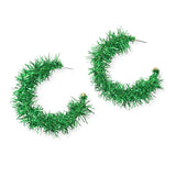 104385, CHRISTMAS WREATH HOOP EARRING