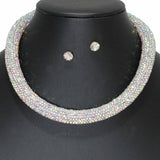 104386, GLITTER CRYSTAL RHINESTONE MAGNETIC CLOSURE NECKLACE